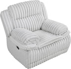 Lexicon Manual Glider Recliner Chair, Corduroy Manual Tab Pull Reclining Chair with Pillow Top Arms, Plush Cushions, Cozy Theater-Style Accent for Living Room/Bedroom, Easy Assembly, Gray