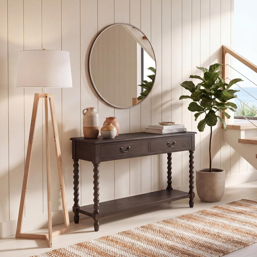 SAFAVIEH Furniture - Athena 2-Drawer Console Table - Dark Chocolate - Solid W...
