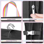 LOVEGRASS Kids Garment Bags for Dance Costumes with Multi Pockets, 2 Pack | 40 Inch Black Dance Costume Garment Bag, Breathable Fabric, Rainbow Handles, Ideal for Competitions and Daily Practice