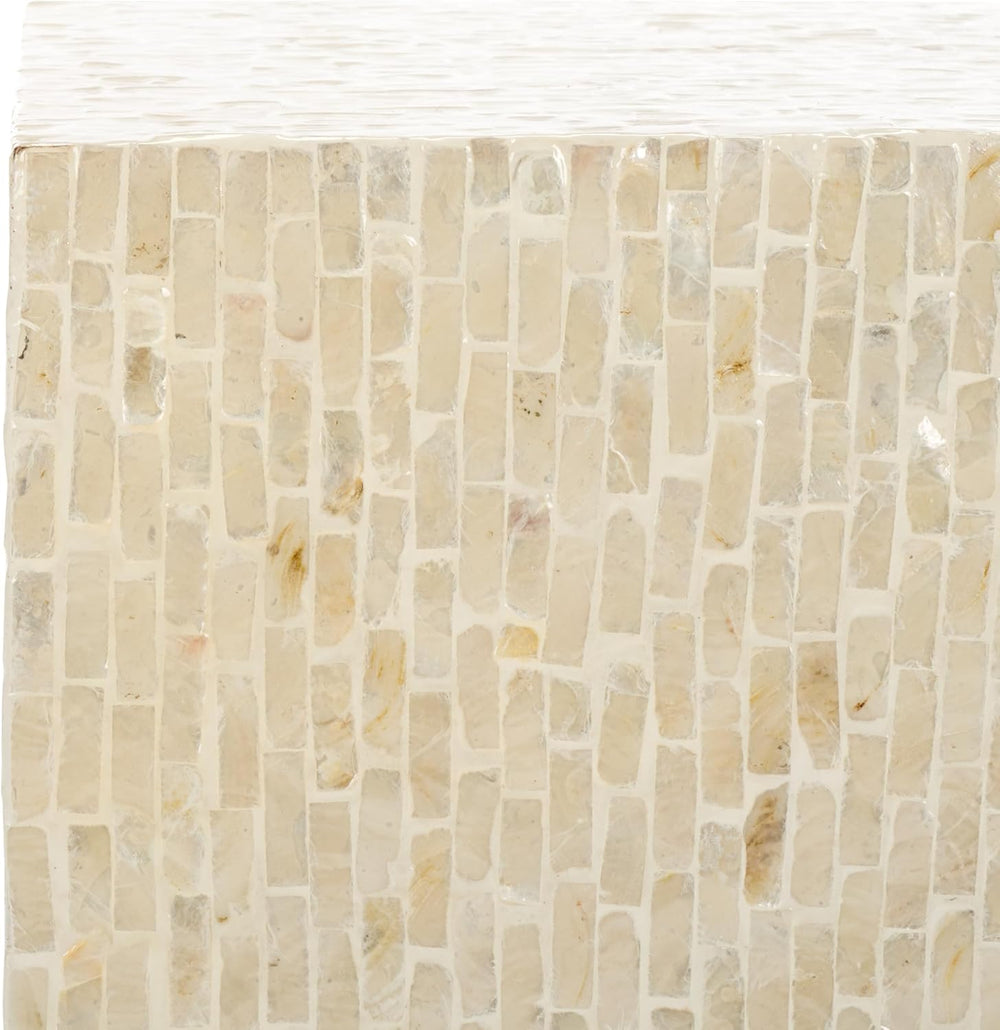 SAFAVIEH Home Collection Scarlett Natural & Silver Capiz Shell Square Acc...