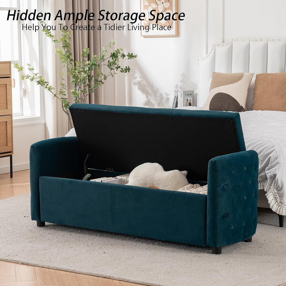 Storage Bench for Bedroom, 60" End of Bed Bench for King Size Bed,Tufted...