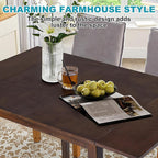 29"- 45" Extendable Dining Table for 2-4, Folding Square Dinner Table Small Kitchen Dining Room Tables with Wood Legs for Small Space, Kitchen, Living Room, Dark Brown