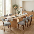 Dining Chairs Set of 6 Upholstered Dining Chairs, Gray Fabric Kitchen Chairs with Solid Wood Legs, Ergonomic Modern Accent Chairs for Dining Room, Living Room, or Office (Grey, Set of 6)