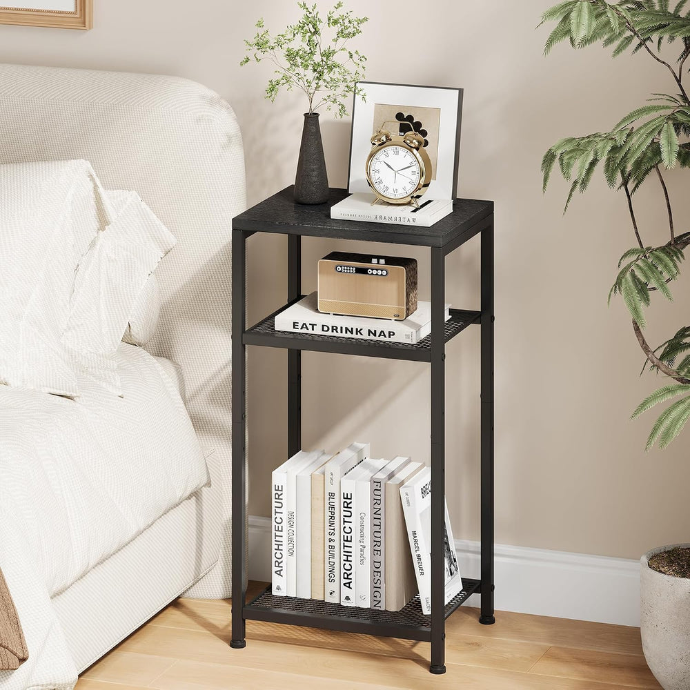Heybly Small Side Table Set of 2, Tall End Table with Adjustable Shelf, Telep...