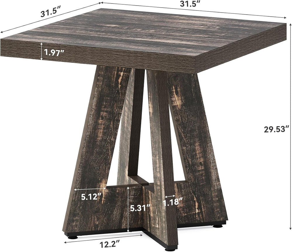 LITTLE TREE 31.5" Square Dining Table for 4, Small Space Kitchen Table w...