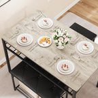 IDEALHOUSE Dining Table Set for 4 with Upholstered Benches and 2 Stools, Small Kitchen Table Chairs Set of 4 for Apartment, Studio, Home and Small Space
