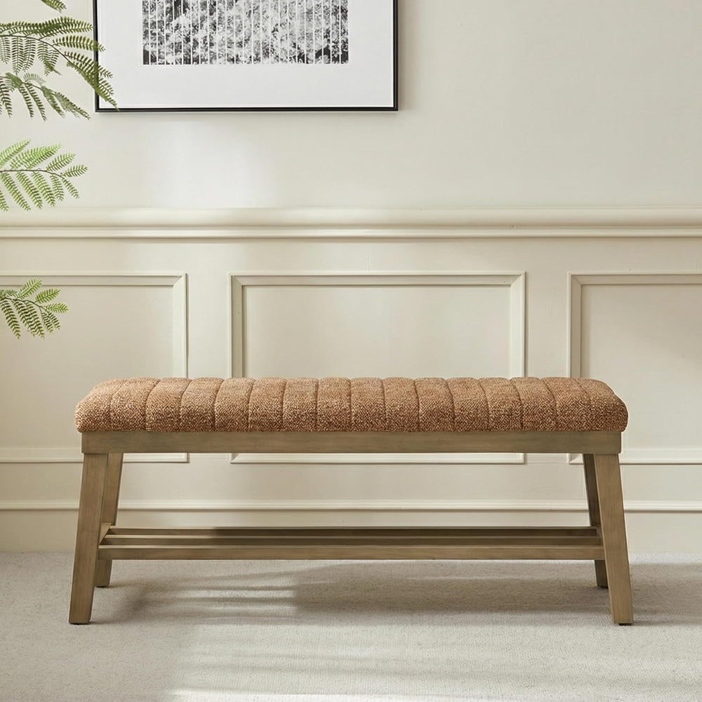 VKNOW Entryway Bench, 44.4" Upholstered Storage Shoe Bench for Entryway ...