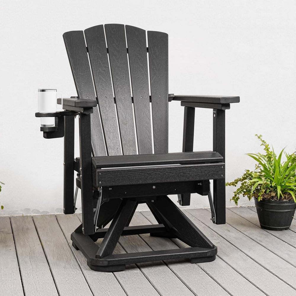 LETKIND Adirondack Swivel Glider Chair, Weather Resistant Adirondack Outdoor ...