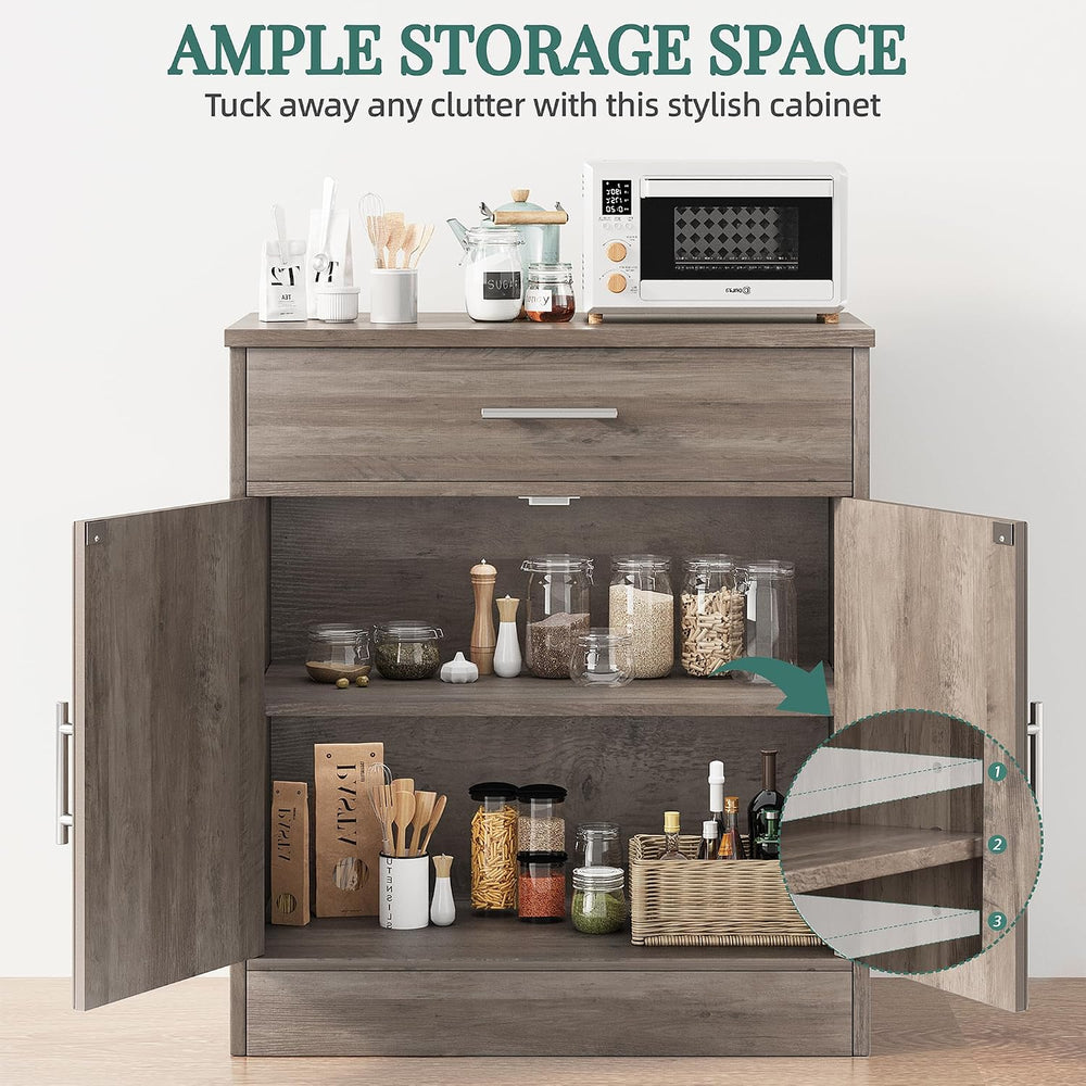 Shintenchi Farmhouse Storage Cabinets, Kitchen Barn Door Cabinet