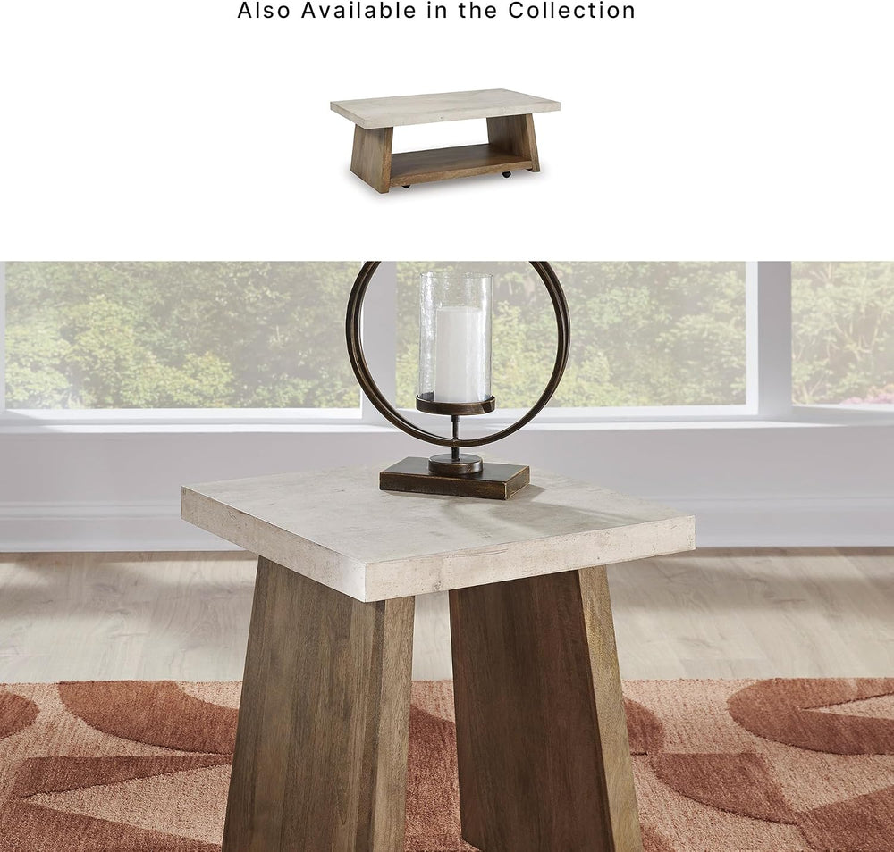 Signature Design by Ashley Brendalhouse Casual End Table with Faux Cement Top...