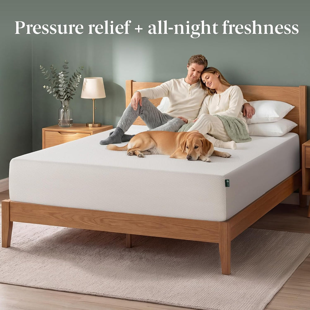 Zinus Memory Foam 12 Inch Green Tea Mattress, King, White