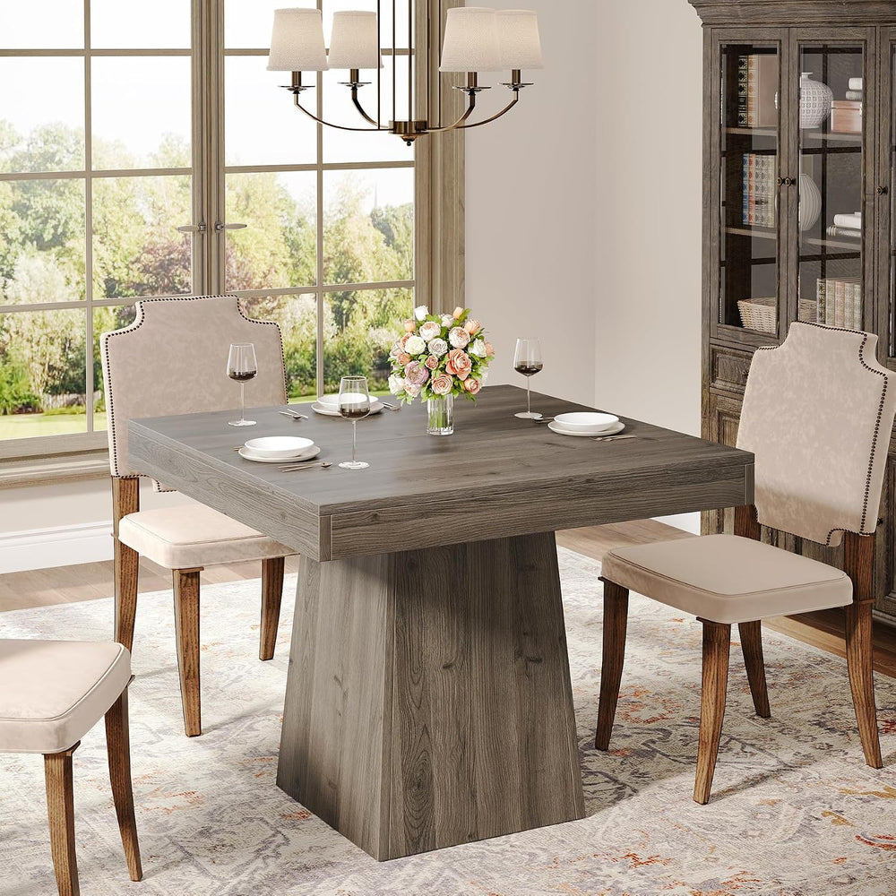 Tribesigns Square Dining Table for 4, 31.5-Inch Small Kitchen Table with Stur...