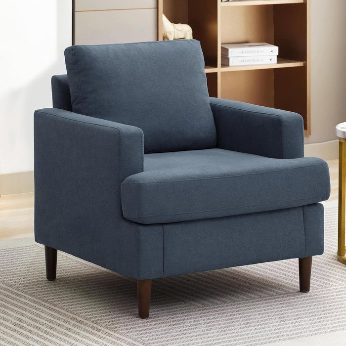 Weture Mid-Century Accent Chair, Blue Grey Armchair Living Room Chairs