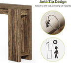 LITTLE TREE 70.9-Inch Long Entryway Table, Narrow Farmhouse Sofa Console Table for Living Room, Hallway, Walnut Brown
