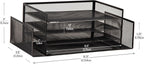 Mind Reader Desktop Organizer, File Storage, Paper Tray, Workspace, Office, Metal Mesh, 16.75"L x 9.15"W x 6"H, Black