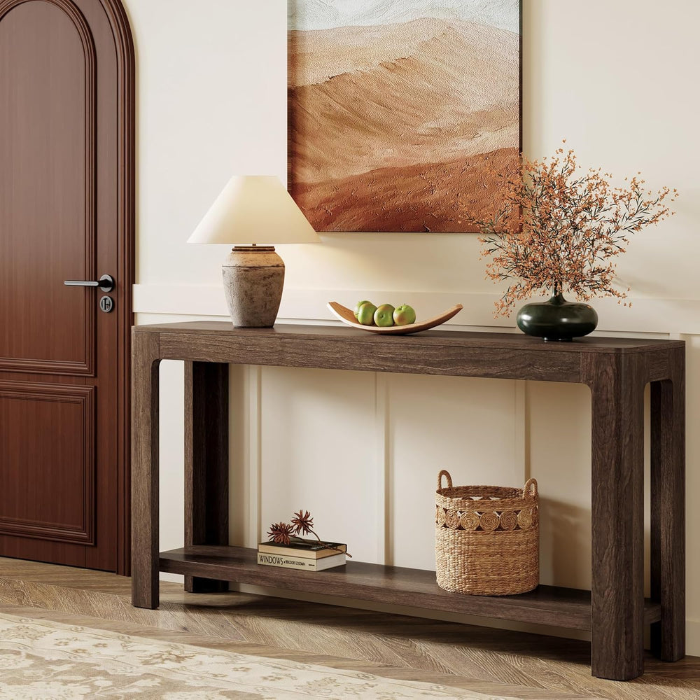 Tribesigns 63 Inch Entryway Console Table, 2-Tier Farmhouse Narrow Sofa Table...