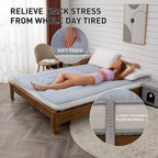 Dr.Futon Japanese Floor Futon Mattress Extra Thick Folding Roll Up Bed Topper Mat for Guest,Lounger and Tavel