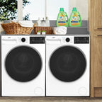 Royxen Laundry Countertop with 2-Tier Shelf Universal Fit, Washer and Dryer Countertop with Storage Space, Shelf Height 11.5 Inches, Solid Wood Core, Grey