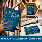 Book Safe with Combination Lock, Hidden Safe (9.5 x 6.2 x 2.2 Inch) with Fireproof Bag, Secret Diversion Safe, Hollow Book Box Hidden Storage, Money Safe Box for Cash (Peter Pan)