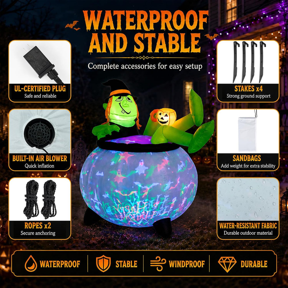 5 FT Halloween Inflatables Outdoor Decoration, LED Outdoor Yard Decoration