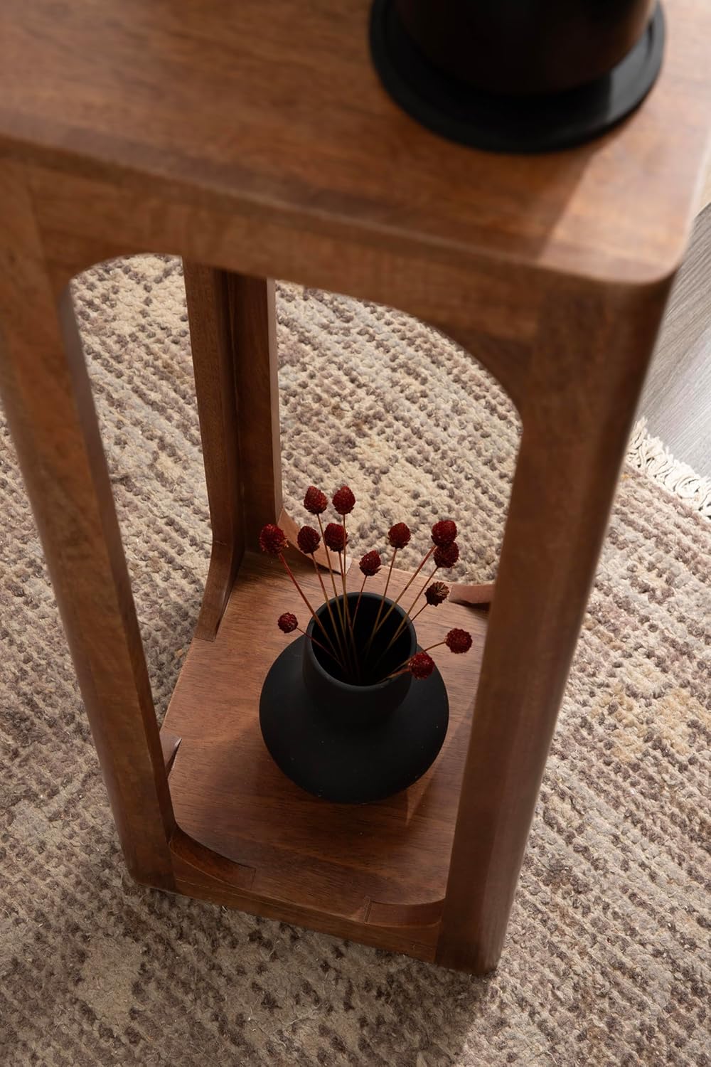 Kate and Laurel Dahl Mango Wood Square Tea Table, 10 x 10 x 30, Walnut Brown,...