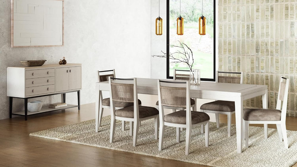 White Server with Metal Base, Solid Wood+MDF, Buffets and Sideboards | Modern...