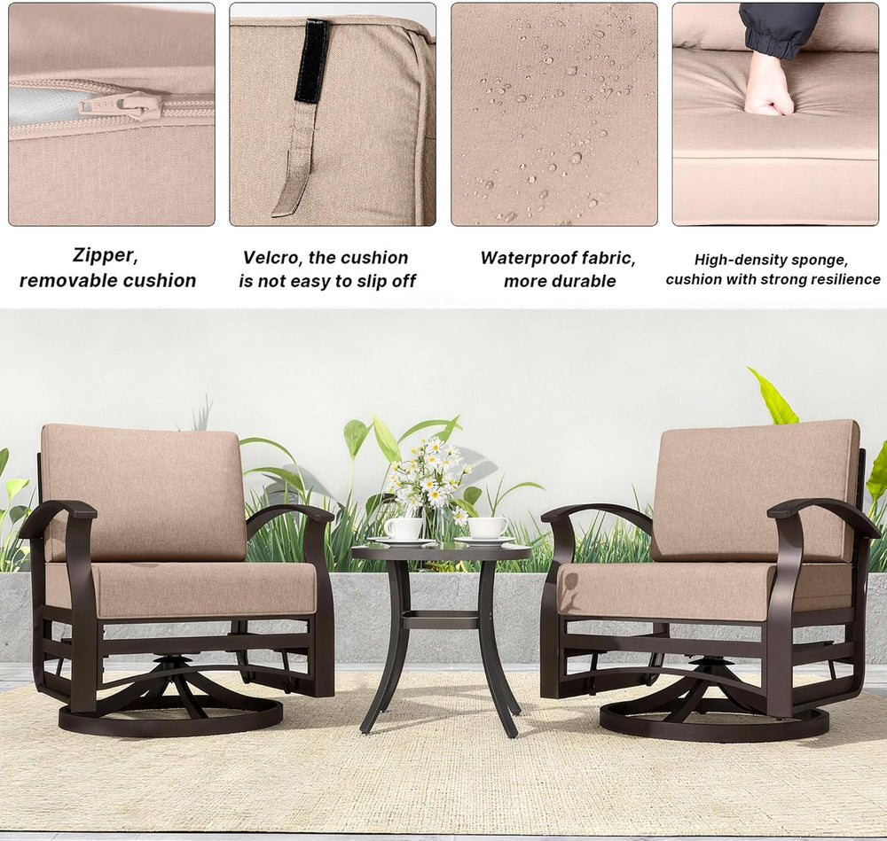 Kurapika 5 Pieces Patio Furniture Set, Outdoor Aluminum Swivel Gliders Rocker...