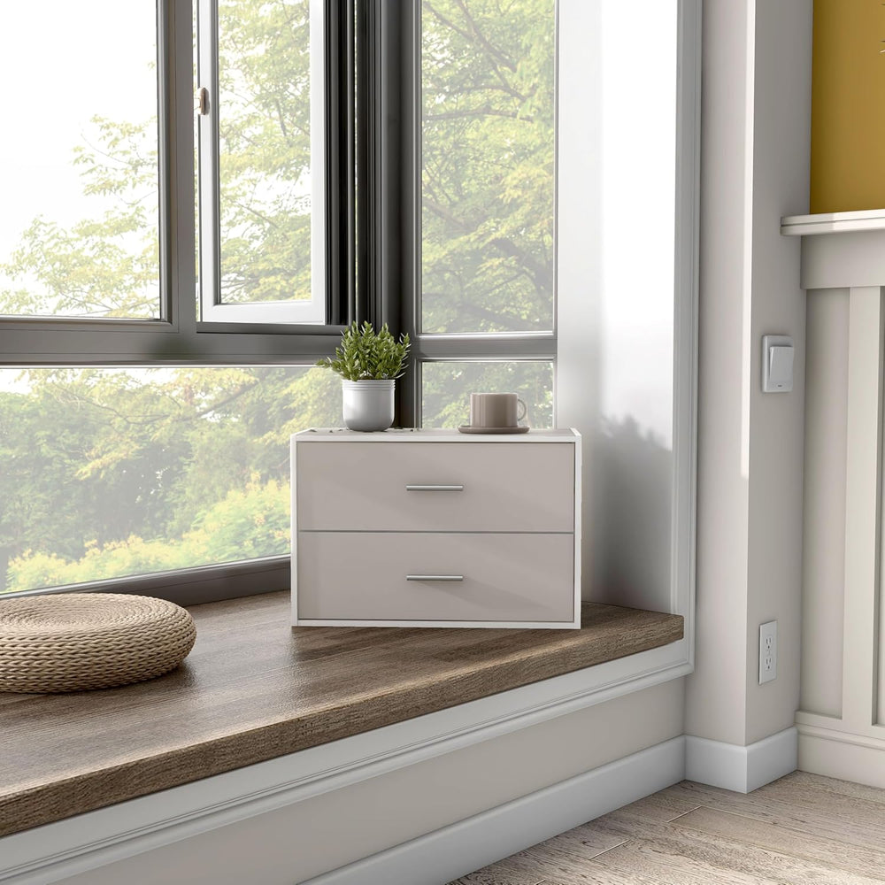 Homes: Inside + Out Apexa 2-Drawer Wooden Stackable Storage Drawers, Small Fo...