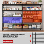 REIBII 73''W Storage Shelves Load 1650 LBS Metal Shelving 5-Tier Wire Shelving Unit, Adjustable Heavy Duty Metal Shelves Wire Shelf for Pantry Kitchen Industrial Garage, 17.7" D x 73" W x 71" H
