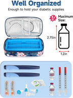 YOUSHARES Insulin Cooler Travel Case for Pen & Vials, Temperature Display Diabetic Medication Cooling Bag with Protective Ice Brick, TSA Approved Refrigerated Diabetes Supplies Carrying Organizer