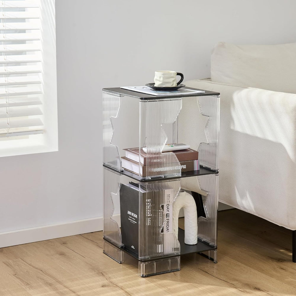 End Tables, Set of 2, Side Table, Small Nightstand for Living Room, Space-Sav...