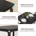 GarveeHome 3-Piece Kitchen Dining Room Table Chair Set for Small Space, Indoor Modern Dinette Set for 2, Square Dinner Table Set for Dinette (Black, Dining Table with 2 Chairs)
