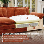 120" Oversized Modular Sectional Sofa, Comfy U-Shaped Cloud Couch w/ 2 Movable Ottoman, 5-Seater Chenille Deep Seat Modern Sofa Couch for Living Room, DIY Combination, Terracotta Orange