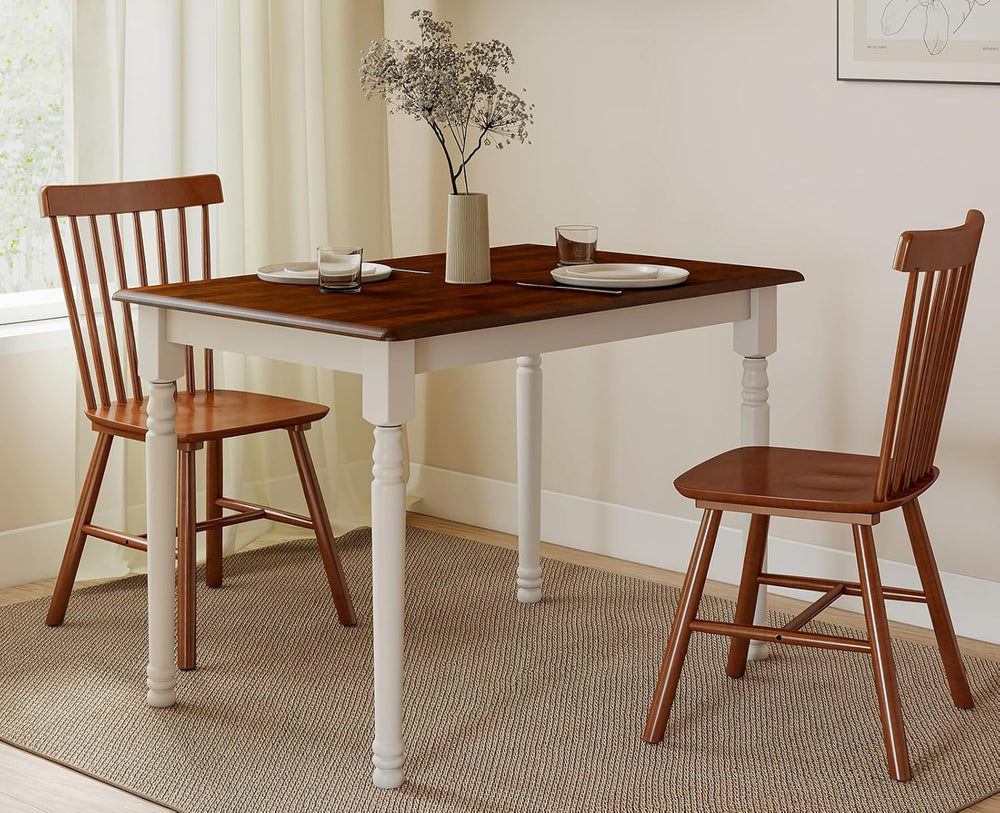 chairus 43" Wood Dining Table for 2-4, Rectangular Kitchen Table with Tu...