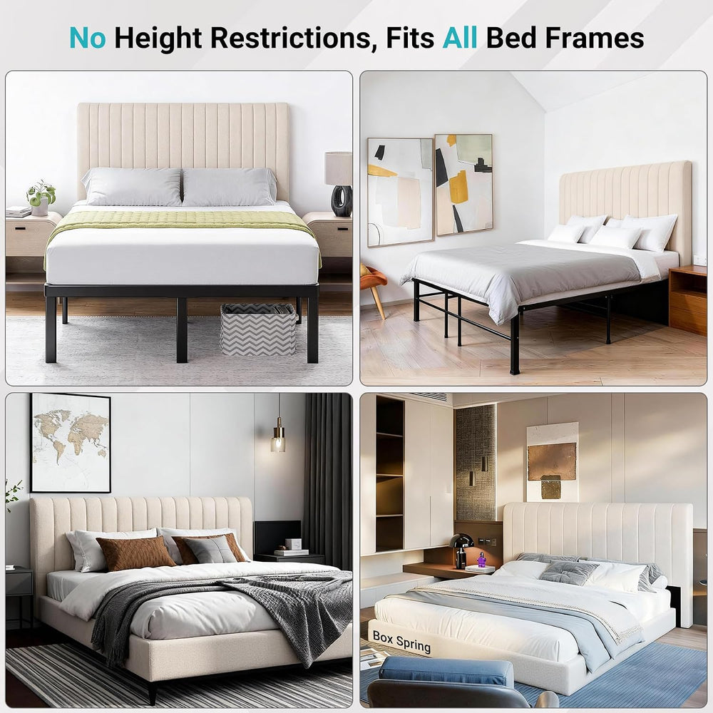 Chenille Boneless King Headboard, No Assembly Required