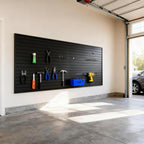 Yuzzy Slat Wall Paneling 4 x 8ft, Garage Slatwall Panel Wall Storage Systems, Heavy Duty PVC Garage Wall Organization (Black)