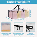 VENO 4 Pack Moving Bags Extra Large Storage Bags for College Move-In, Heavy-Duty Storage Totes, Packing Boxes, and Wardrobe Moving Supplies - Durable Laundry Bags for Clothes (Clear, 4 Pack)