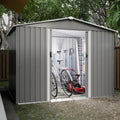 Metal Outdoor Storage Sheds 8 x 6 FT Lockable Metal Garden Shed Steel Anti-Corrosion Storage House with Double Lockable Door for Backyard Outdoor Patio