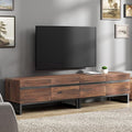 WAMPAT Modern TV Stand for TVs Up to 75 Inch, 2-in-1 Entertainment Center Media Console with Storage Cabinets, TV Console for Living Room, Brown