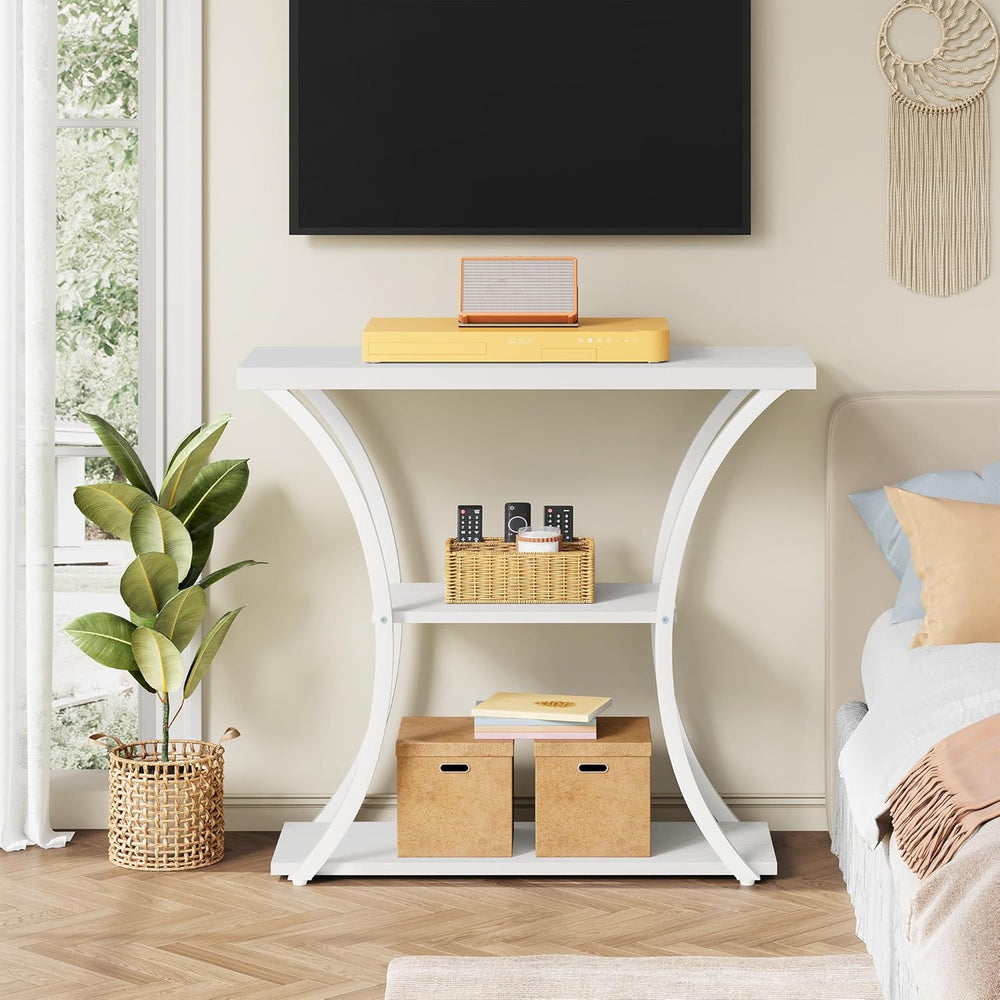 Hoctieon 3 Tier Console Table with Open Wood Shelves, Decorative Entryway Tab...