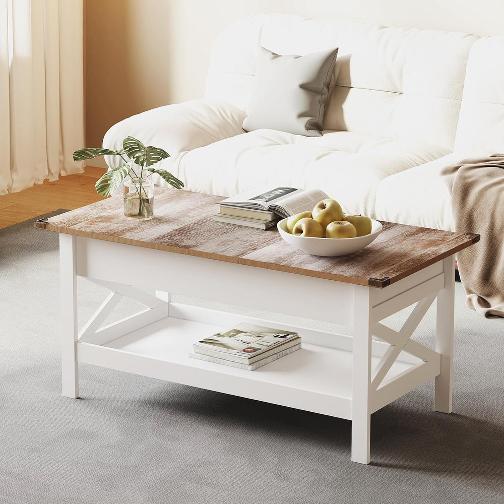 Lift Top Coffee Table with Storage, Small Coffee Table with Hidden Compartmen...