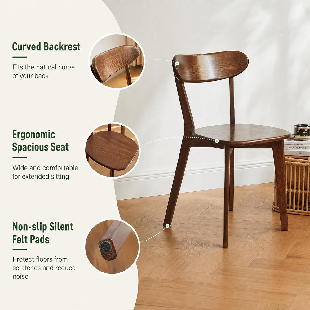 Oak Dining Chairs, Kitchen Chairs, 100% Solid Wood Modern Dinner Chair with C...