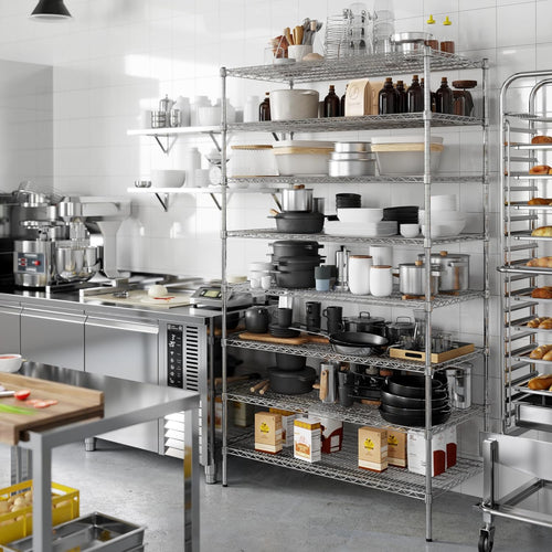 24" Deep x 48" Wide x 86" Height Wire Shelving Kit | 8-Tier | NSF Commercial Storage Rack Unit