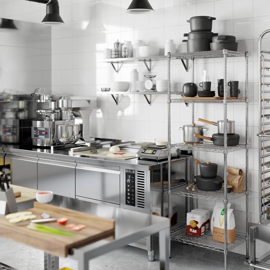 18" Deep x 24" Wide x 74" Height Wire Shelving Kit | 5-Tier | NSF Commercial Storage Rack Unit