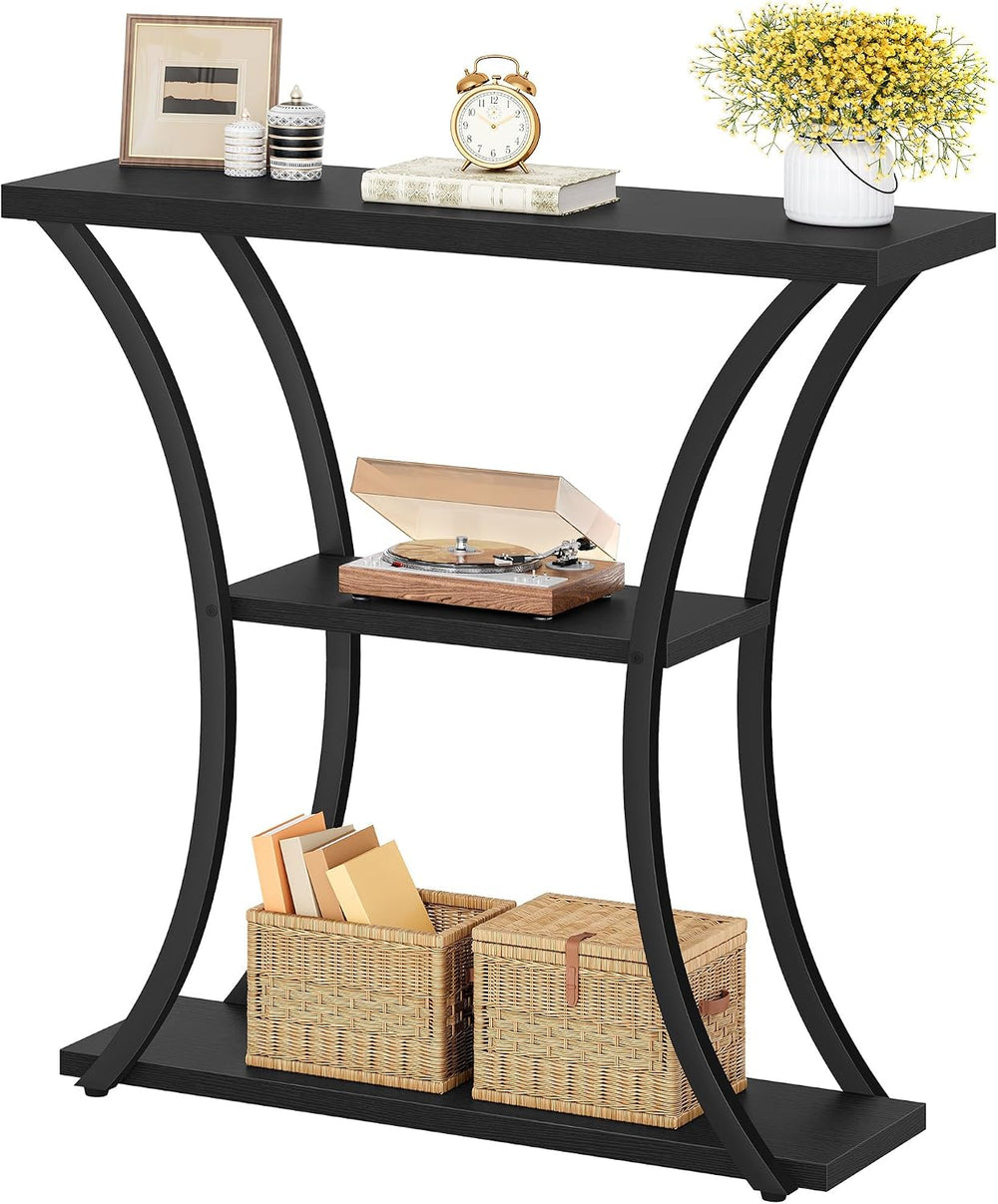 Hoctieon 3 Tier Console Table with Open Wood Shelves, Decorative Entryway Tab...