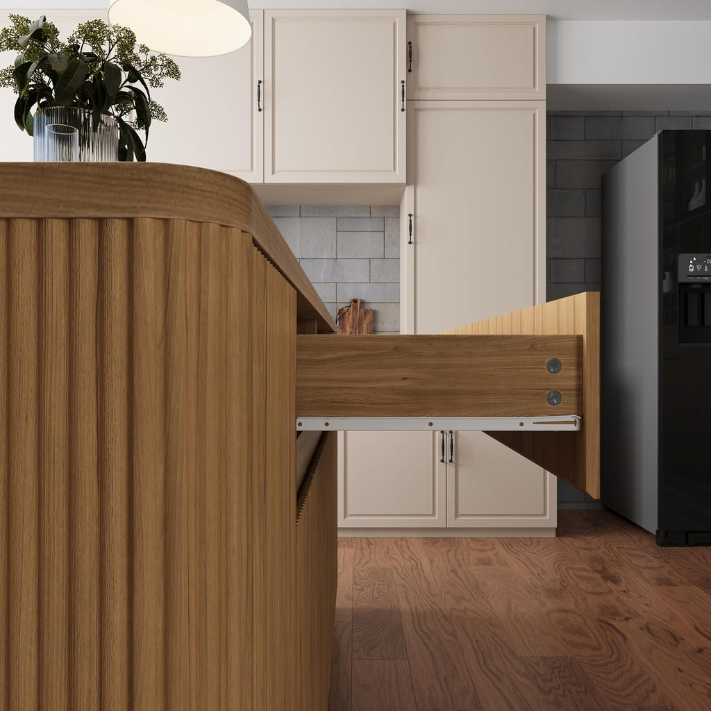 Bobve 74.8" Large Kitchen Island with Storage,Farmhouse Island Table for Kitchen,Wooden Island,Stationary Featuring 2 Drawers and 6 Closed Storage Compartment