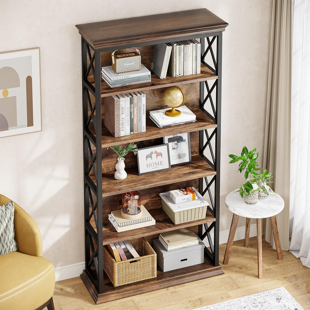 Tribesigns 6-Tier Bookcase, 71 Inches Industrial Bookshelves and Bookcase