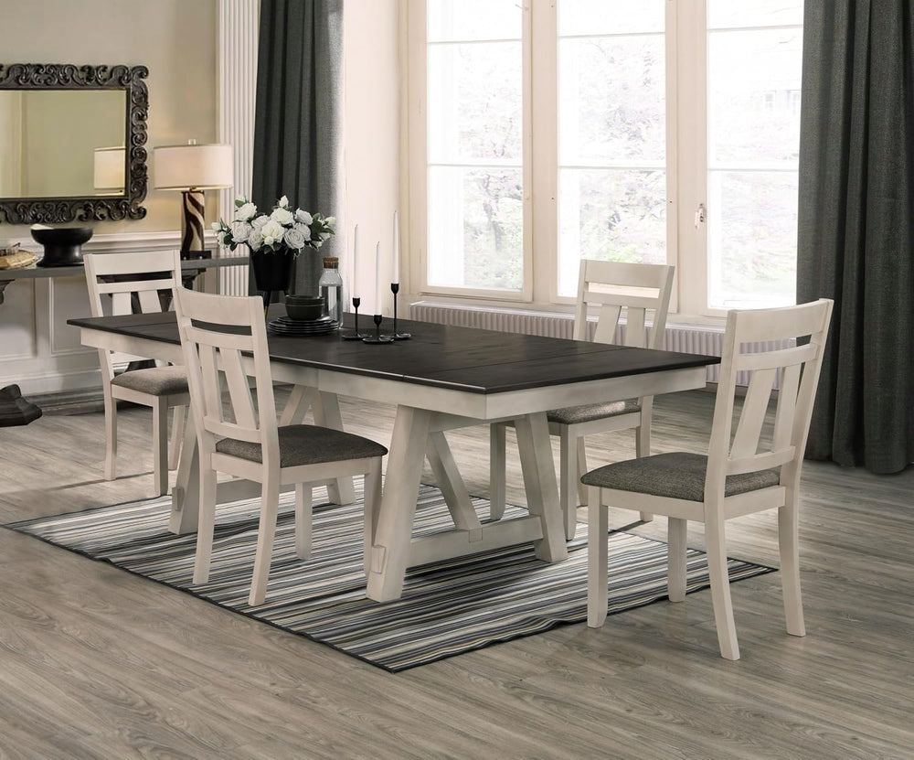 WILLIAMSPACE 94" Extendable Dining Table Set for 6, Rustic Farmhouse Rec...