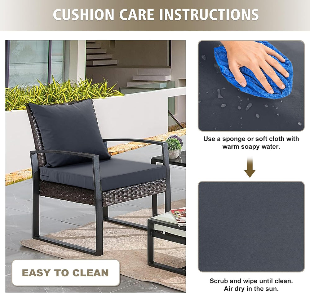 Outdoor Cushions for Patio Furniture, Waterproof Outdoor Chair Cushion w/Fade...