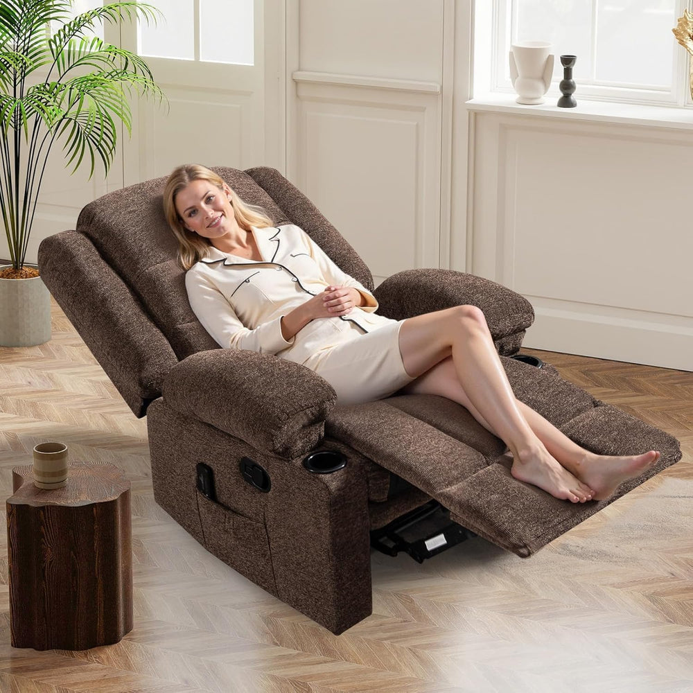 HAOMARKETS Manual Recliners with Massage and Heat for Adults, Classic Breatha...